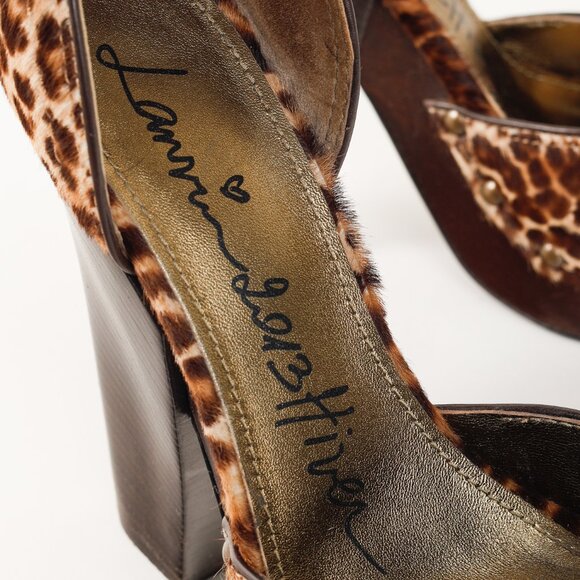 Lanvin AW/13 Brown Leopard Pony Hair Platform Heels - Picture 10 of 11